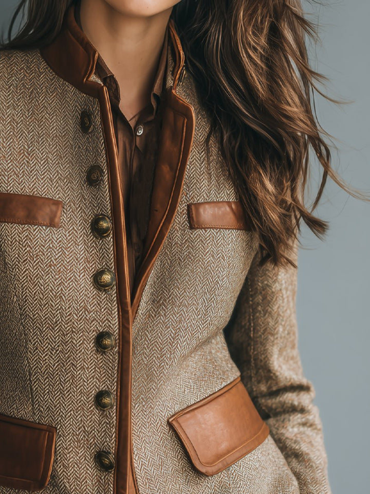 Anniek | Sophisticated Herringbone Blazer